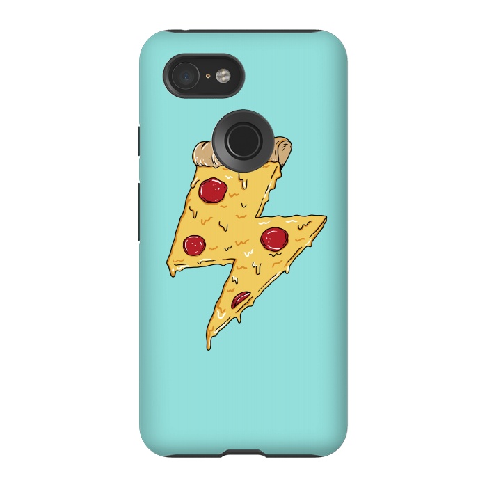 Pixel 3 StrongFit Pizza power green by Coffee Man