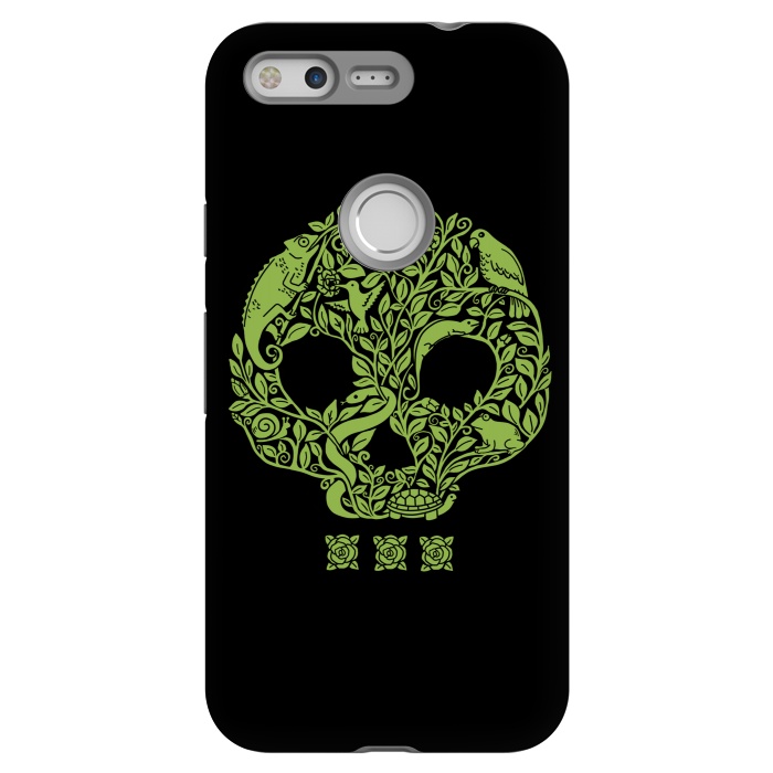 Pixel StrongFit Green Skull by Coffee Man