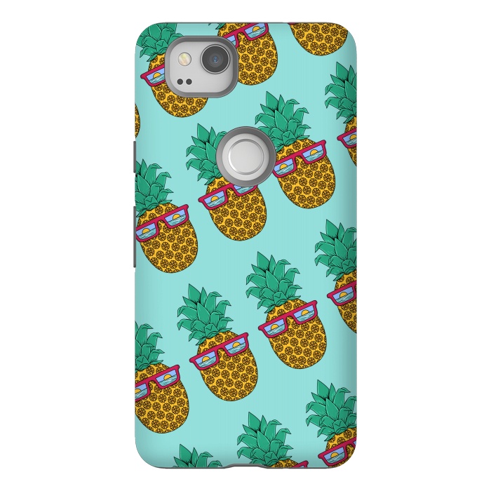 Pixel 2 StrongFit Floral Pineapple pattern by Coffee Man