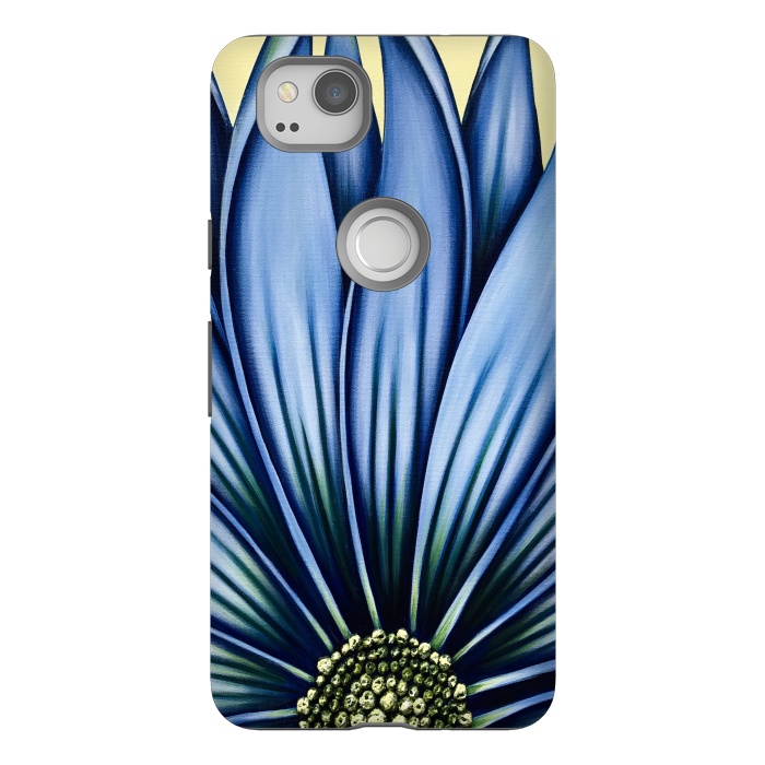Pixel 2 StrongFit Blue Daisy by Denise Cassidy Wood