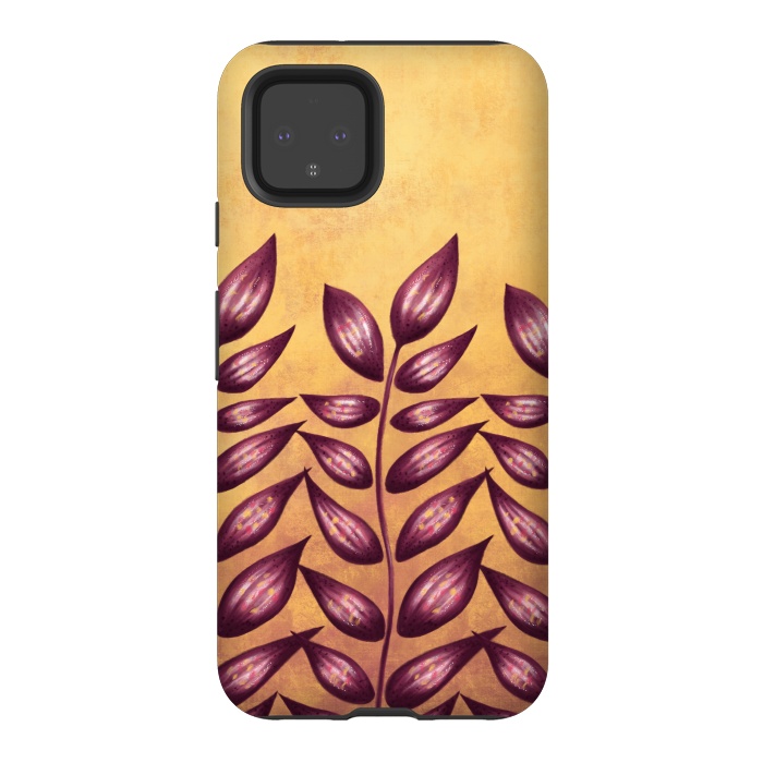 Pixel 4 StrongFit Abstract Plant With Purple Leaves by Boriana Giormova