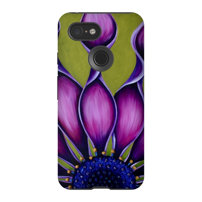 Pixel 3 StrongFit Purple African Daisy by Denise Cassidy Wood