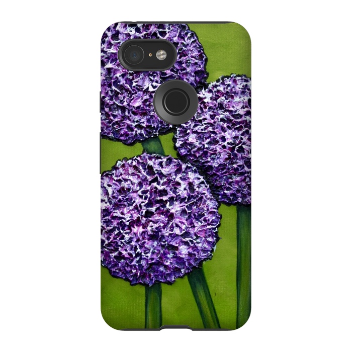 Pixel 3 StrongFit Purple Allium by Denise Cassidy Wood
