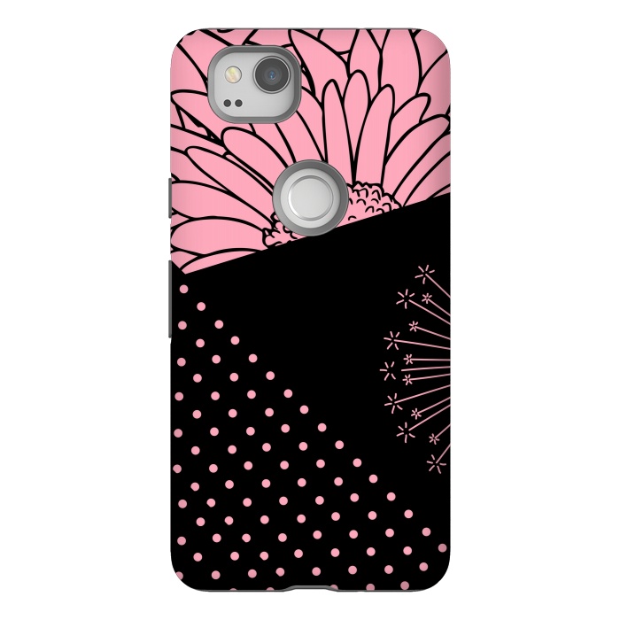 Pixel 2 StrongFit pink floral pattern by MALLIKA