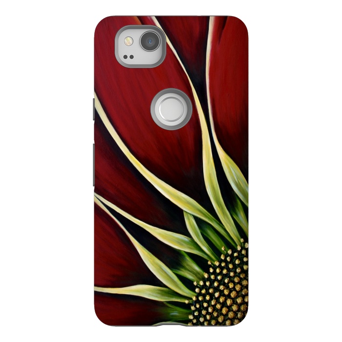 Pixel 2 StrongFit Red Gazania II by Denise Cassidy Wood
