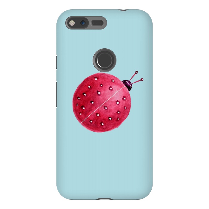 Pixel XL StrongFit Pretty Spherical Abstract Watercolor Ladybug by Boriana Giormova