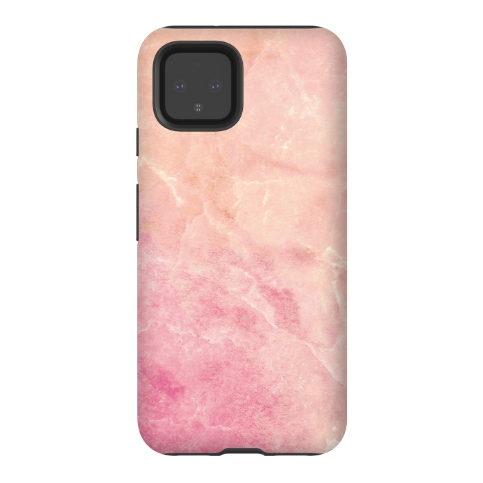 Pixel 4 StrongFit Peach pink marble by Oana 