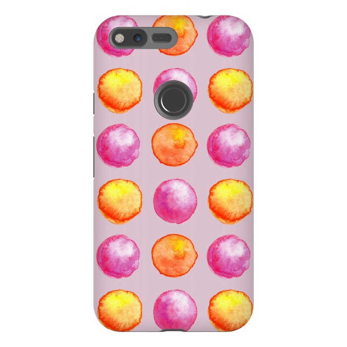 Pixel XL StrongFit Juicy Watercolor Pink And Orange Spheres Pattern by Boriana Giormova