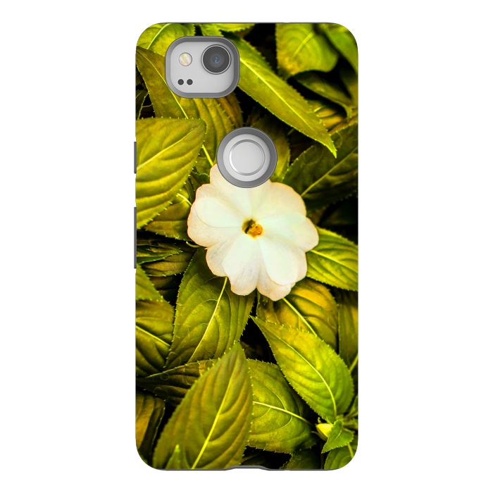 Pixel 2 StrongFit Leaves and White Flower by Bledi