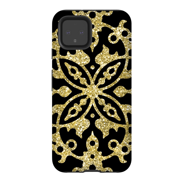 Pixel 4 StrongFit Black and Gold Fashion Case by Alemi