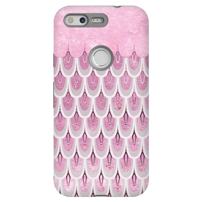 Pixel StrongFit Multicolor Pink & Silver Gray Mermaid Scales by  Utart