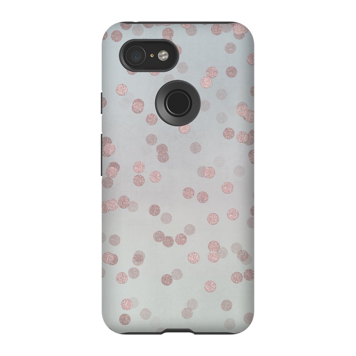Pixel 3 StrongFit Rose Gold Glitter Dots by Andrea Haase