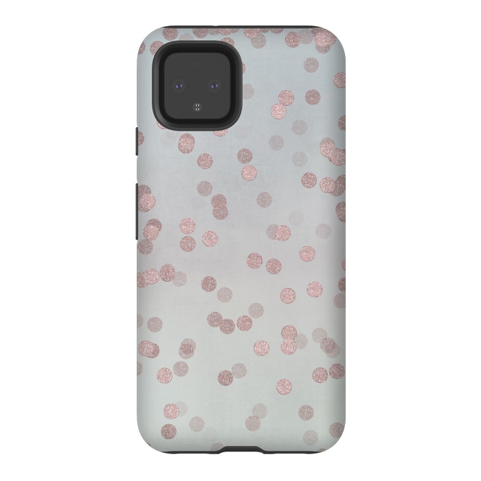 Pixel 4 StrongFit Rose Gold Glitter Dots by Andrea Haase