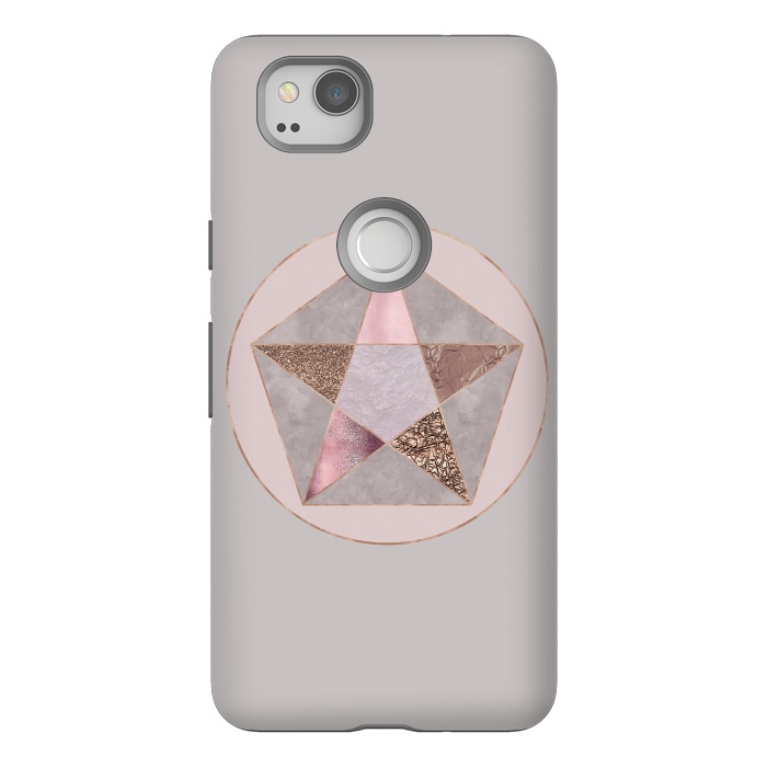Pixel 2 StrongFit Glamorous Rose Gold Pentagon by Andrea Haase