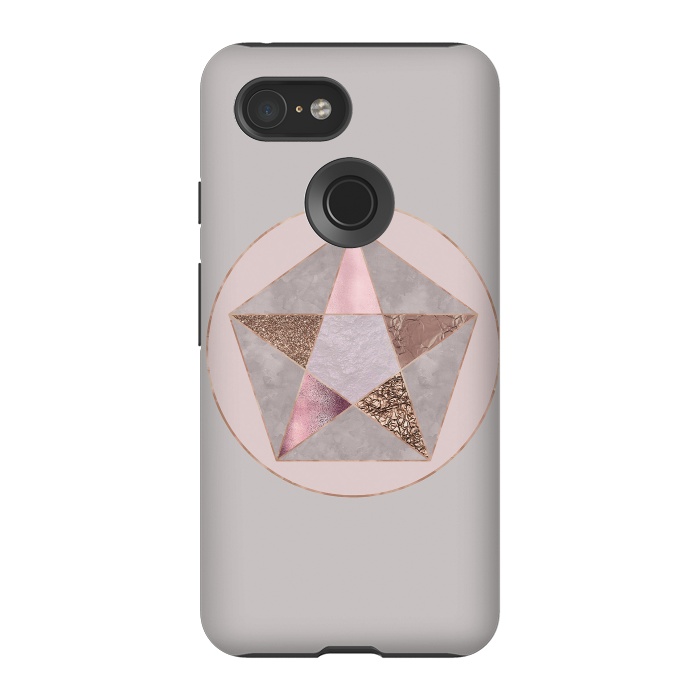 Pixel 3 StrongFit Glamorous Rose Gold Pentagon by Andrea Haase