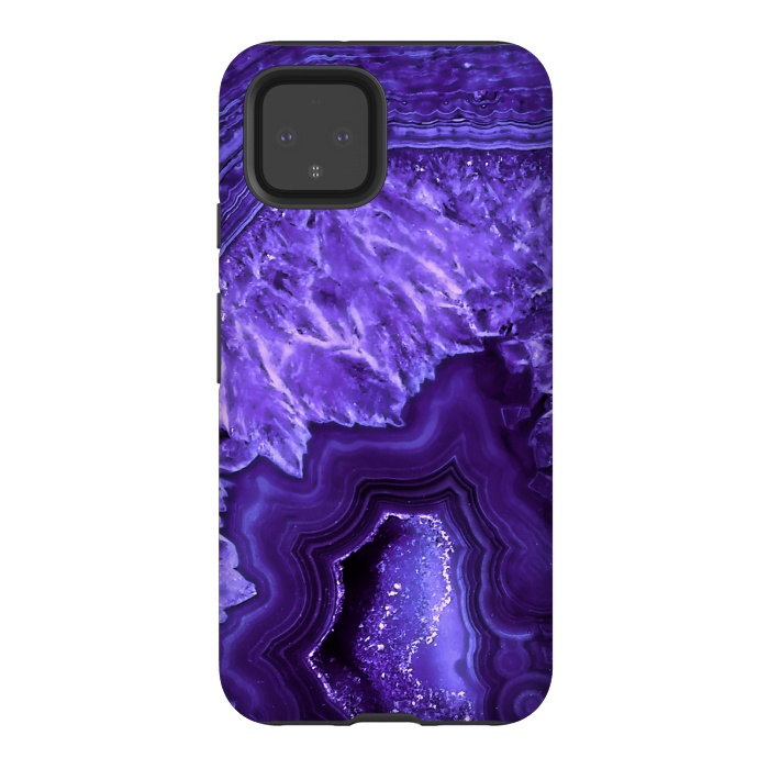 Pixel 4 StrongFit Ultra Violet Pantone Agate Geode by  Utart