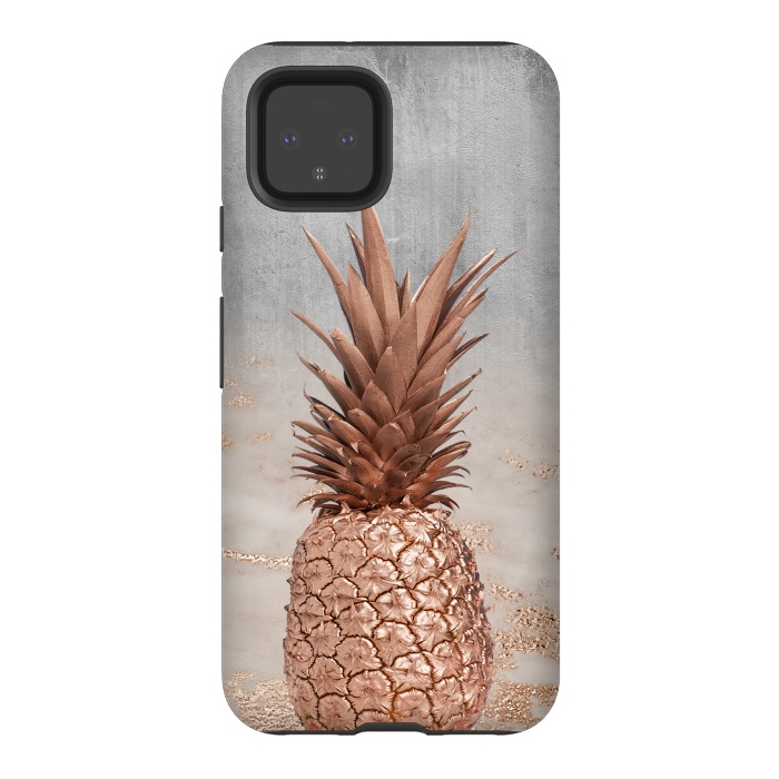 Pixel 4 StrongFit Rose Gold Pineapple and Marble by  Utart