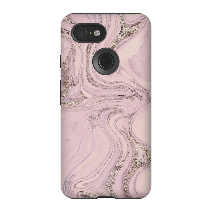 Pixel 3 StrongFit Glamorous Sparke Soft Pink Marble 2 by Andrea Haase