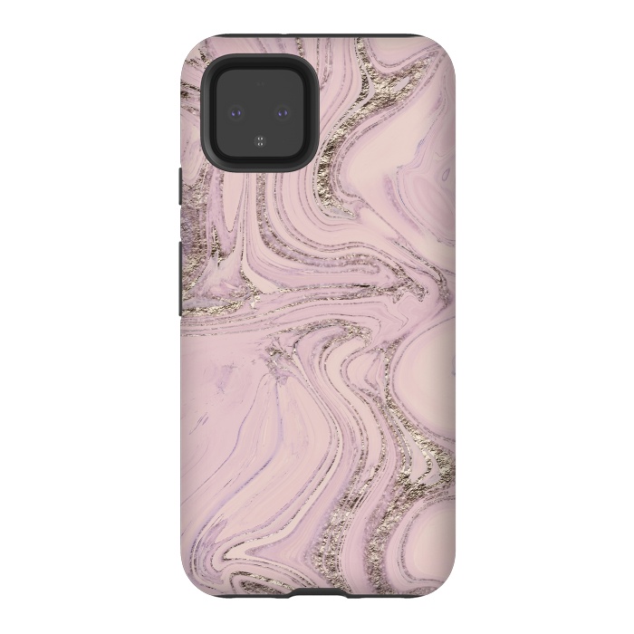Pixel 4 StrongFit Glamorous Sparke Soft Pink Marble 2 by Andrea Haase