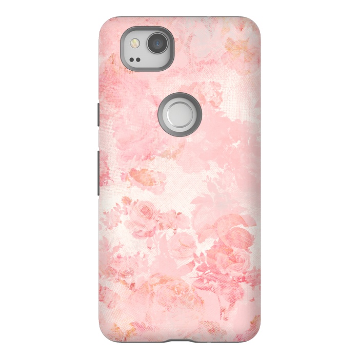 Pixel 2 StrongFit Vintage Roses in Pink - Pattern by  Utart
