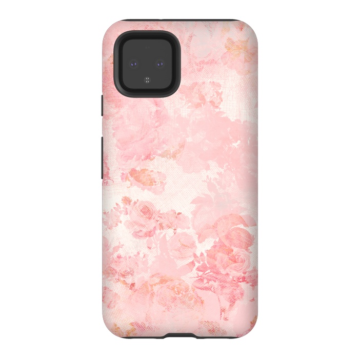 Pixel 4 StrongFit Vintage Roses in Pink - Pattern by  Utart
