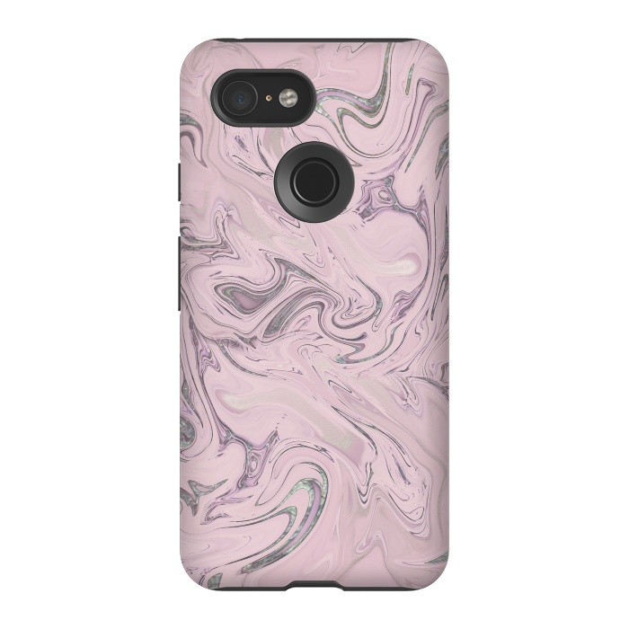 Pixel 3 StrongFit Retro Style Marble Soft Pastel 2 by Andrea Haase