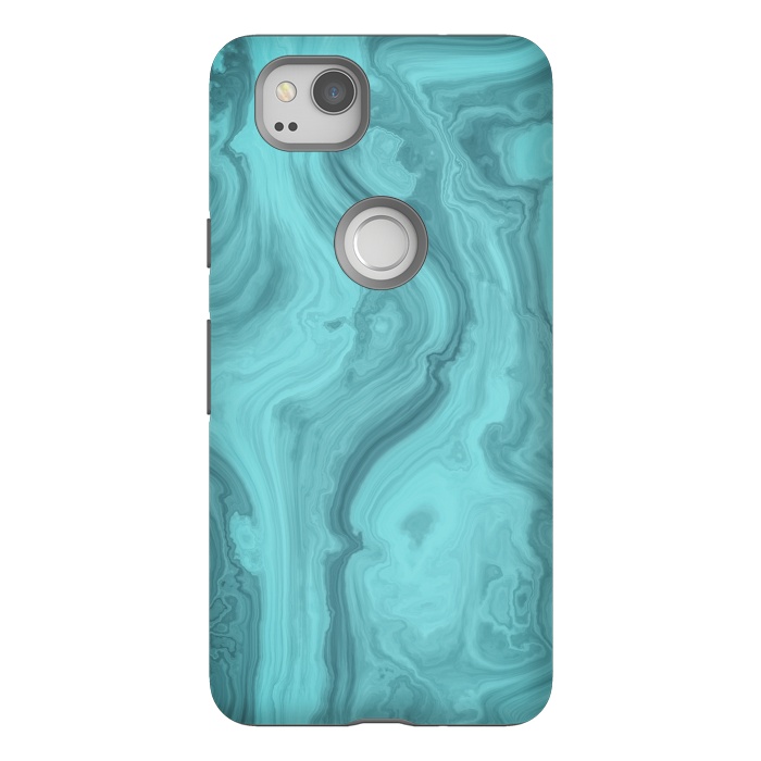 Pixel 2 StrongFit Turquoise Marble 2 by Andrea Haase