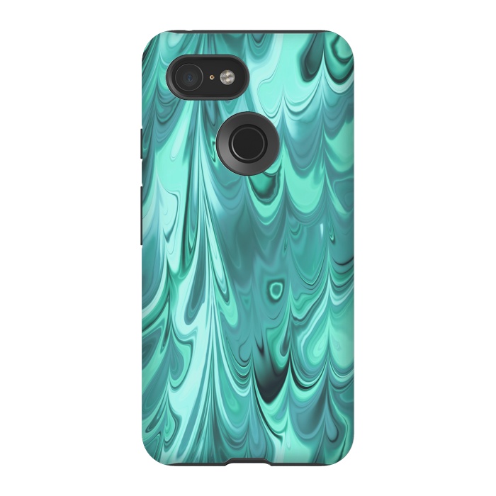 Pixel 3 StrongFit Faux Turquoise Marble 2 by Andrea Haase