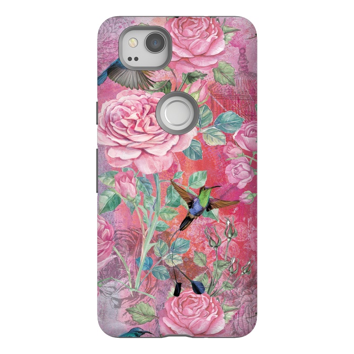 Pixel 2 StrongFit Roses and Hummingbirds by  Utart