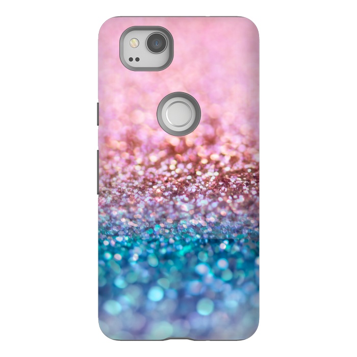 Pixel 2 StrongFit Teal and Rose Gold Glitter Dance by  Utart