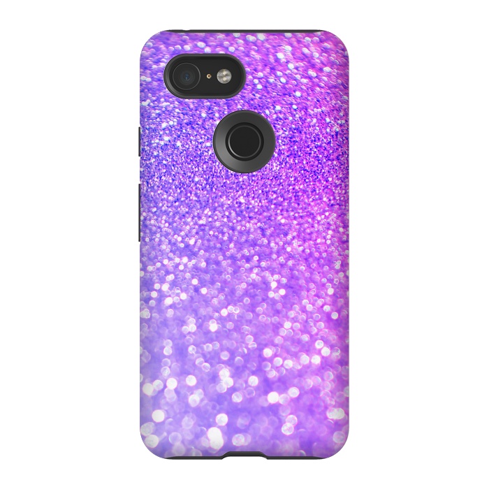 Pixel 3 StrongFit Purple Pink Glitter Dream by  Utart