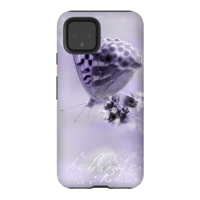 Pixel 4 StrongFit Purple Butterfly by Andrea Haase