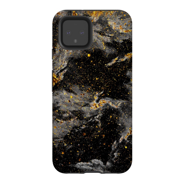 Pixel 4 StrongFit Galaxy Black Gold by Gringoface Designs