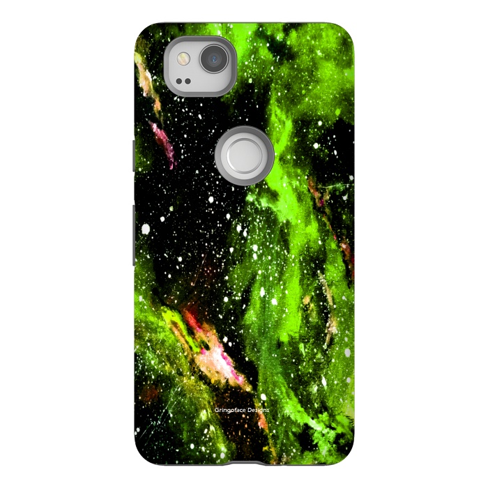 Pixel 2 StrongFit Green Galaxy by Gringoface Designs