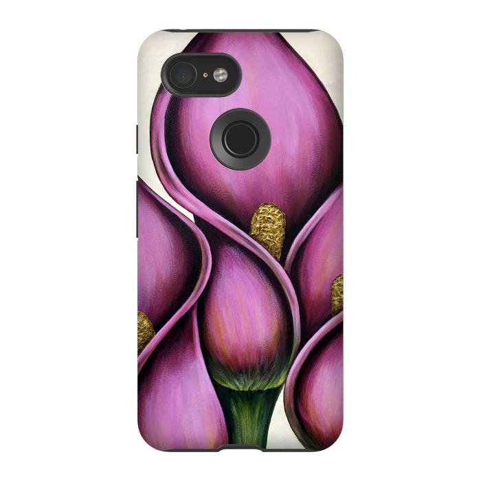 Pixel 3 StrongFit New Pink Calla Lilies by Denise Cassidy Wood