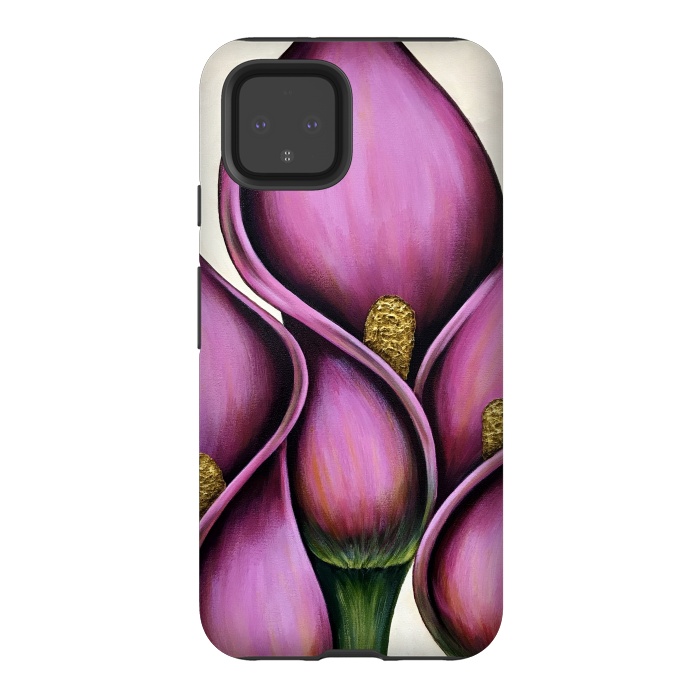 Pixel 4 StrongFit New Pink Calla Lilies by Denise Cassidy Wood