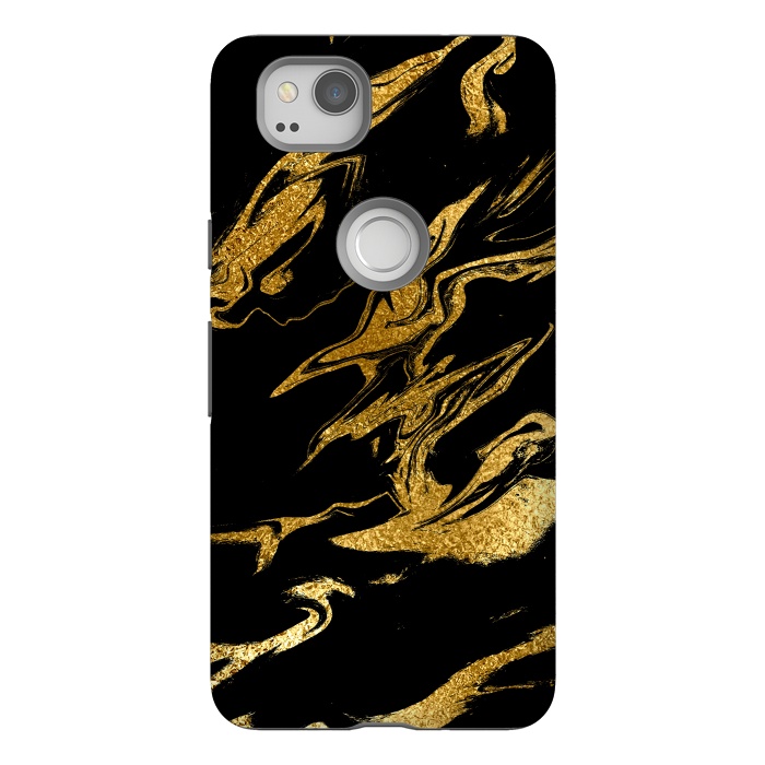 Pixel 2 StrongFit Black and Gold Luxury Marble by  Utart