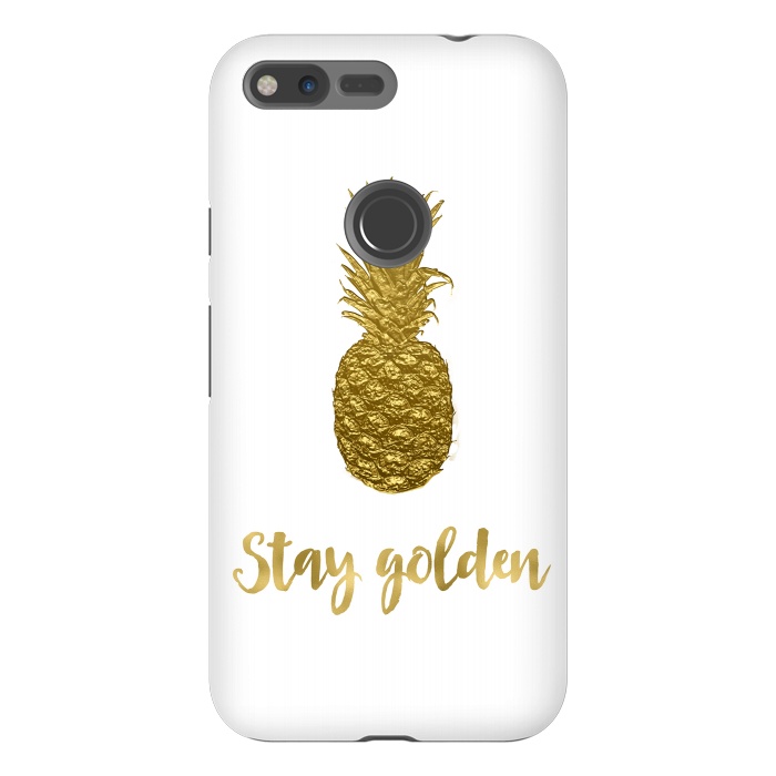 Pixel XL StrongFit Stay Golden Precious Pineapple by Andrea Haase