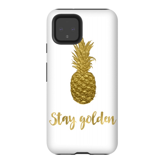Pixel 4 StrongFit Stay Golden Precious Pineapple by Andrea Haase