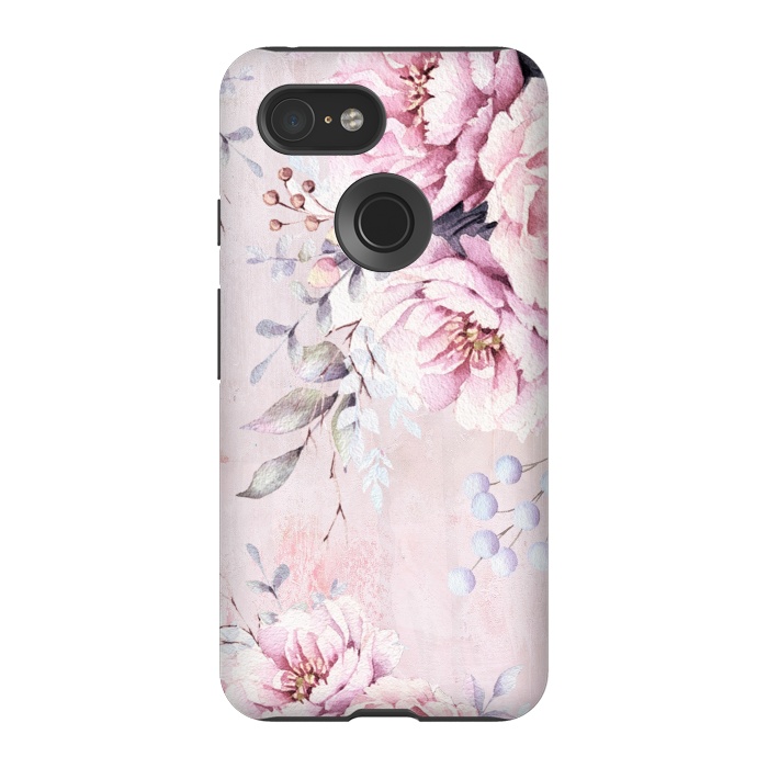 Pixel 3 StrongFit Vintage roses and Peonies by  Utart