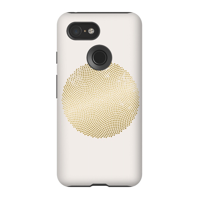 Pixel 3 StrongFit Golden Ornament Off White by Andrea Haase