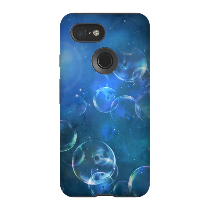 Pixel 3 StrongFit Surreal Blue Bubbles by Andrea Haase