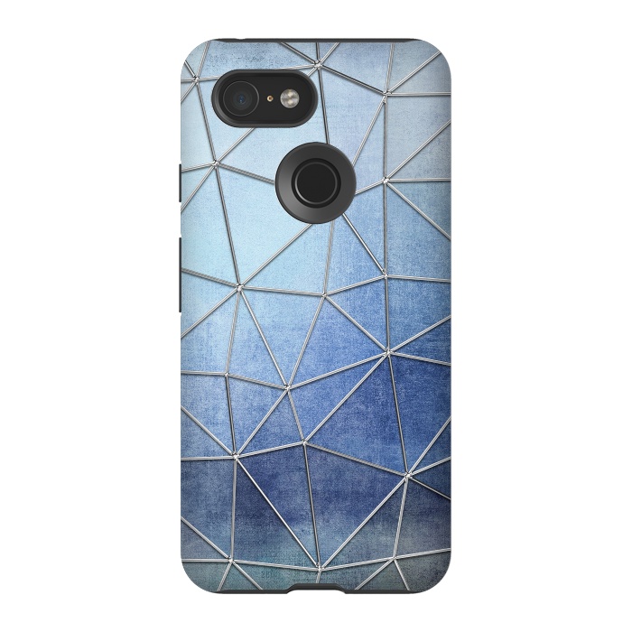 Pixel 3 StrongFit Blue Triangles 2 by Andrea Haase