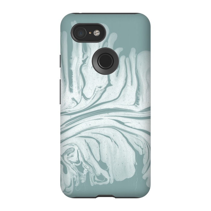 Pixel 3 StrongFit Teal Liquid Paint by Andrea Haase