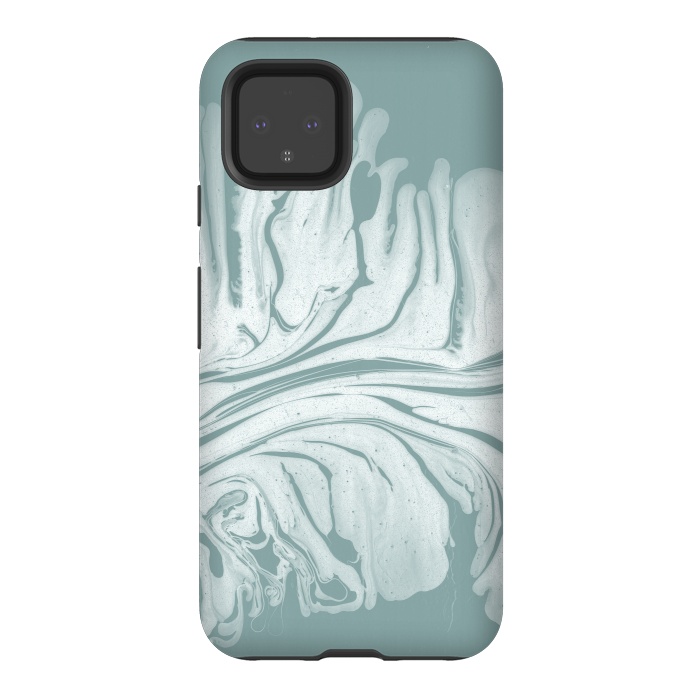 Pixel 4 StrongFit Teal Liquid Paint by Andrea Haase