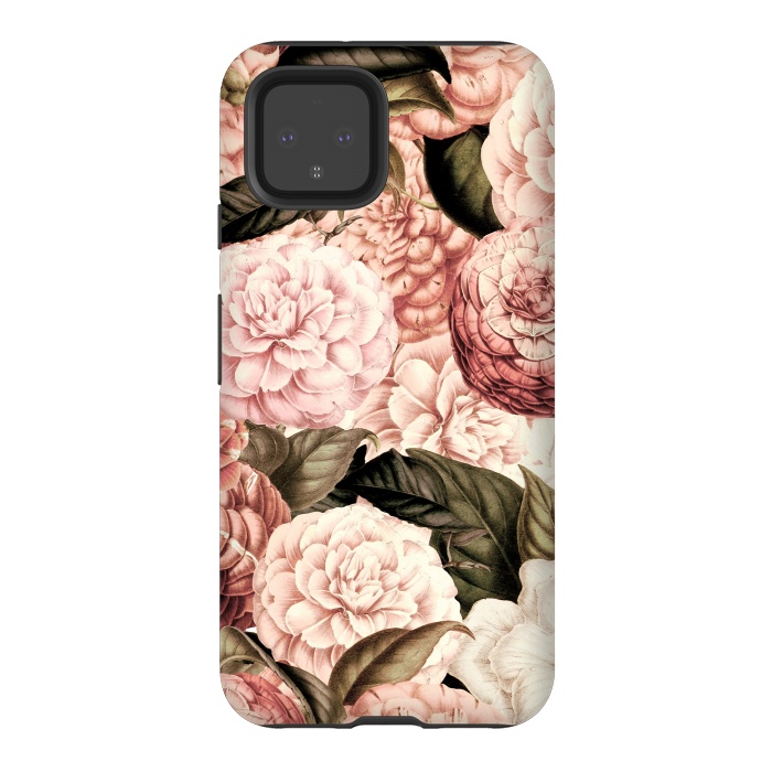 Pixel 4 StrongFit Pink Vintage Camelia Pattern by  Utart