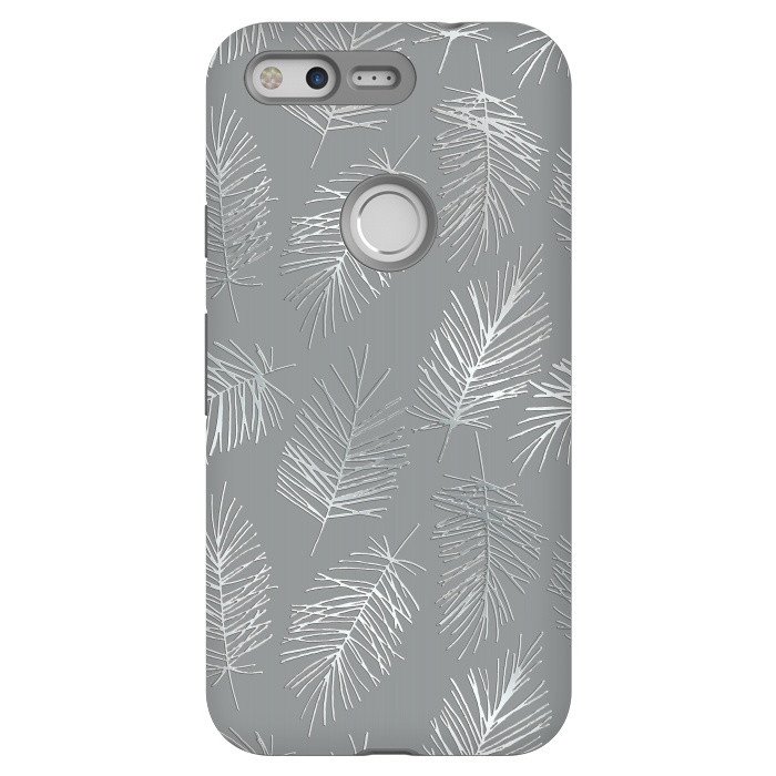 Pixel StrongFit Silver Palm Leaves by Andrea Haase