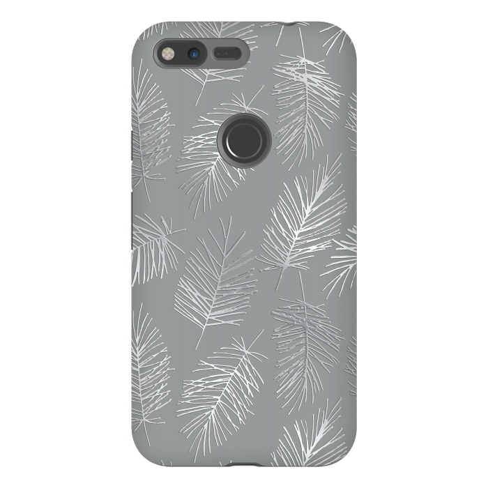 Pixel XL StrongFit Silver Palm Leaves by Andrea Haase