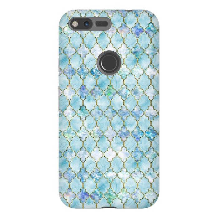 Pixel XL StrongFit Blue Moroccan Shapes Pattern  by  Utart