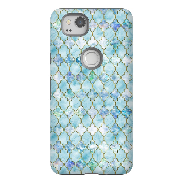Pixel 2 StrongFit Blue Moroccan Shapes Pattern  by  Utart